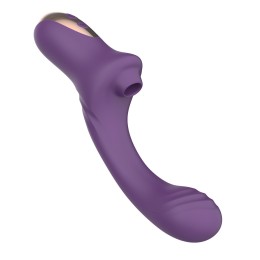 Фиолетовый вагинально-клиторальный вибратор