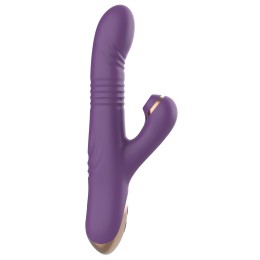 Фиолетовый вибратор-кролик с возвратно-поступательной стимуляцией