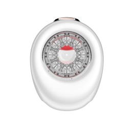 Белый мастурбатор с язычком и возвратно-поступательными движениями