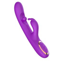 Фиолетовый вибратор-кролик с вращающимся шариком