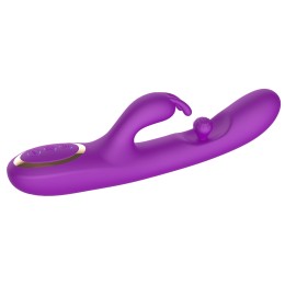 Фиолетовый вибратор-кролик с вращающимся шариком