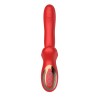 Красный вибратор с постукивающим эффектом - 22 см.