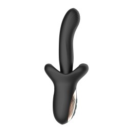 Черный вибратор с постукивающим эффектом - 22 см.