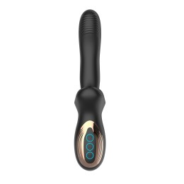 Черный вибратор с постукивающим эффектом - 22 см.