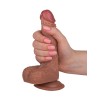 Кофейный фаллоимитатор на присоске Calm - 17,5 см.