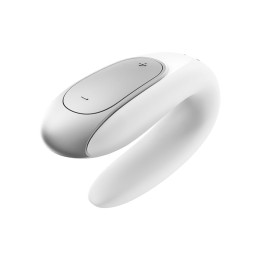 Белый вибромассажёр для пар Satisfyer Double Fun