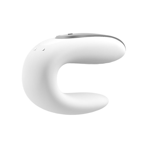 Белый вибромассажёр для пар Satisfyer Double Fun