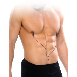 Черные электрические зажимы для сосков Shock Therapy Nipple Clamps