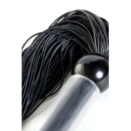 Черный мини-флоггер с резиновыми хвостами - 26 см.