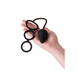 Тройное эрекционное кольцо с анальным хвостом Drop M-size