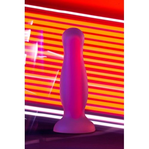 Розовая, светящаяся в темноте анальная втулка John Glow - 12,5 см.