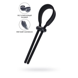 Черное эрекционное лассо на пенис Keb