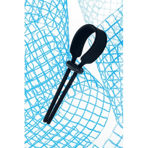 Черное эрекционное лассо на пенис Keb