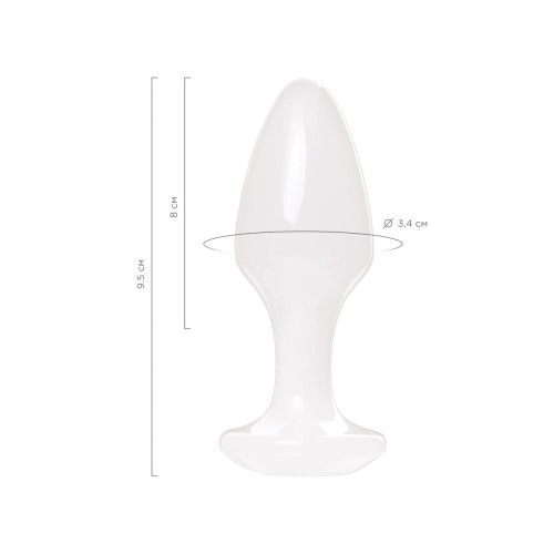 Белая акриловая анальная втулка - 9,5 см.