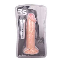 Вибратор с фигурками мужчины и женщины на стволе - 22 см.