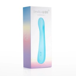 Голубой вибратор с подвижной головкой iroha Fit+ Aonami - 18 см.