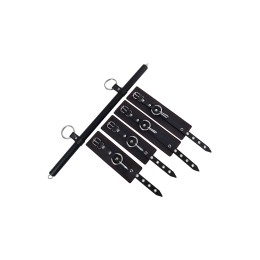 Черная распорка с 4 манжетами для рук и ног