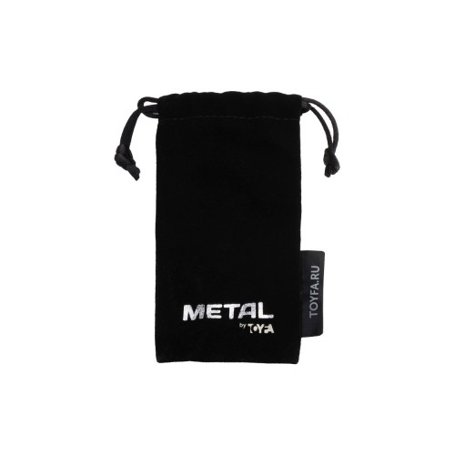 Серебристая конусовидная анальная пробка с голубым кристаллом - 7 см. 