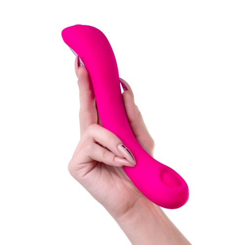 Ярко-розовый вибратор Lovense Osci 2 - 22 см.