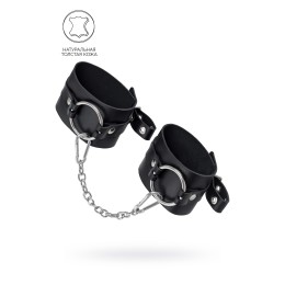Черные оковы из толстой кожи с люверсами