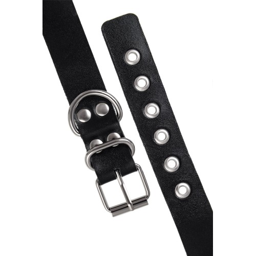 Черные оковы из одного ремешка с люверсами