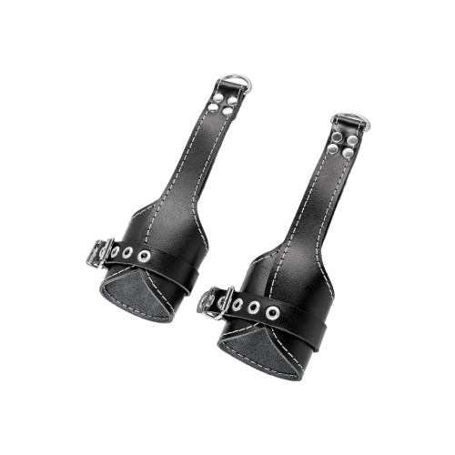 Черные подвесы с белой строчкой