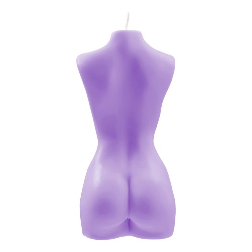 Фиолетовая интерьерная свеча в форме женского торса - 850 гр.