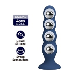 Синий анальный стимулятор со смещенным центром тяжести Silicone Anal Plug XL - 16,5 см.