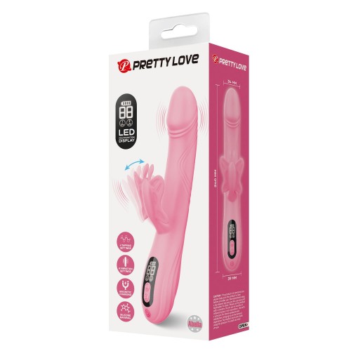 Нежно-розовый вибростимулятор-кролик Abella - 24 см.