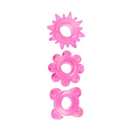 Комплект из 3 розовых эрекционных колец