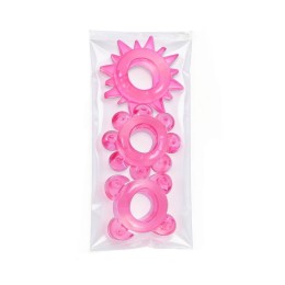 Комплект из 3 розовых эрекционных колец