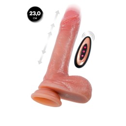 Телесный реалистичный вибратор-пульсатор - 23 см.