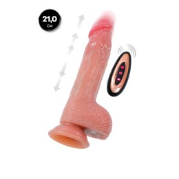 Телесный реалистичный вибратор-пульсатор - 21 см.
