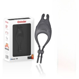 Серое эрекционное виброкольцо с управлением через приложение