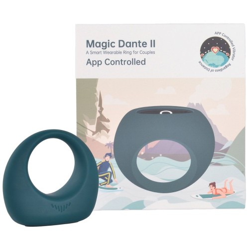 Бирюзовое эрекционное smart-кольцо Magic Motion Dante II