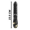 Черный вибратор-кролик с функциями пенетрации и всасывания - 23,5 см.