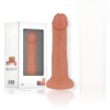 Телесный реалистичный вибратор с управлением через приложение - 22 см.