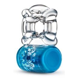 Синее эрекционное виброкольцо Pleaser Rechargeable C-Ring