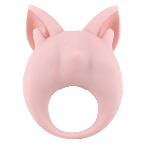 Нежно-розовое перезаряжаемое эрекционное кольцо Kitten Kiki