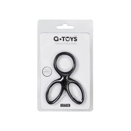 Черное тройное кольцо на пенис Kraken