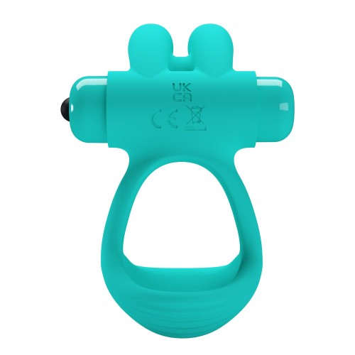 Бирюзовое эрекционное виброкольцо Passionate Dante