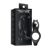 Черное эрекционное кольцо с вибрацией и пультом ДУ