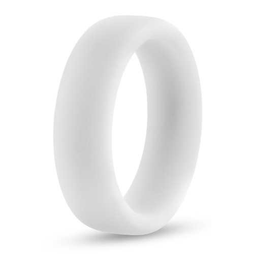 Белое люминесцентное эрекционное кольцо Silicone Glo Cock Ring