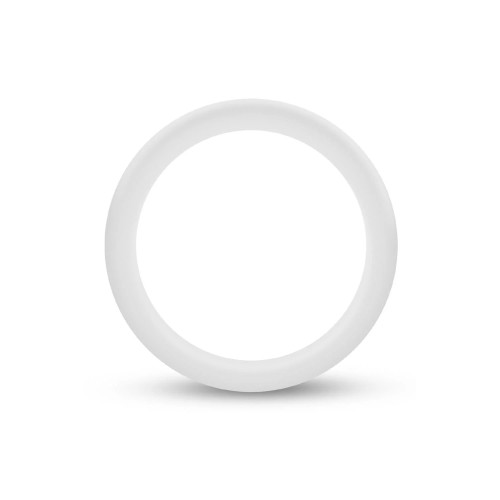 Белое люминесцентное эрекционное кольцо Silicone Glo Cock Ring