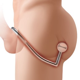 Кольцо на пенис с анальным стимулятором Stainless Steel Anal Hook & Cock Ring
