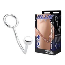 Кольцо на пенис с анальным стимулятором Stainless Steel Anal Hook & Cock Ring