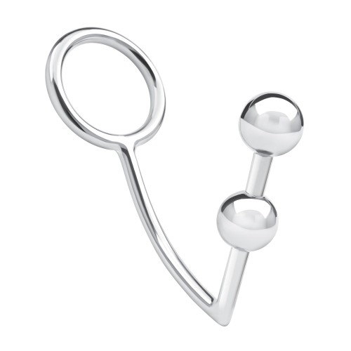 Кольцо на пенис с анальным стимулятором Two Bead Stainless Steel Anal Hook & Cock Ring