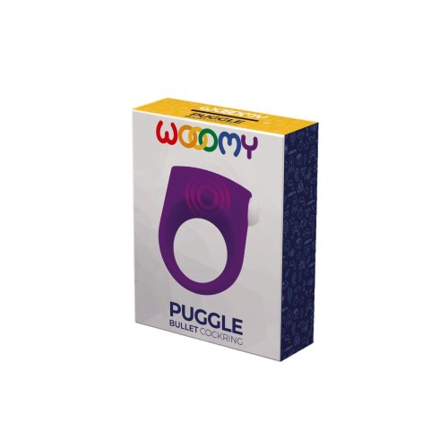 Фиолетовое эрекционное кольцо Puggle Vibrating Ring with Bullet