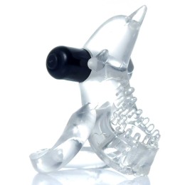 Прозрачное эрекционное виброкольцо с дельфином