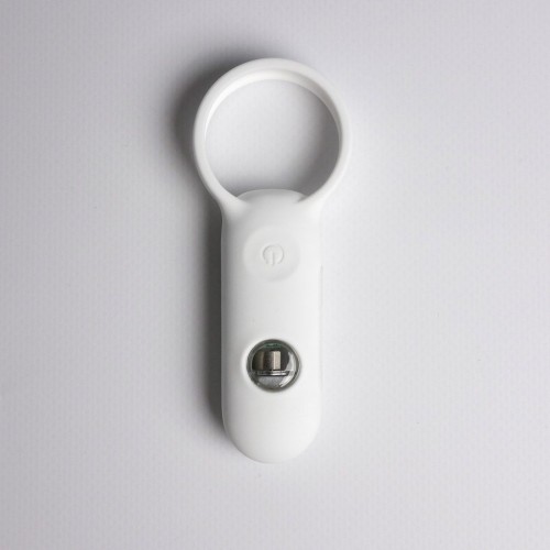 Белое эрекционное виброкольцо с пультом ДУ